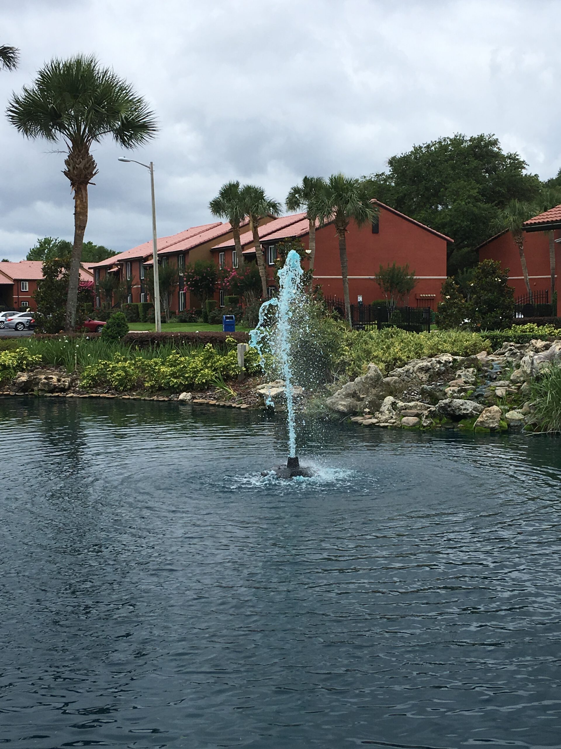 Elegant fountain at resort